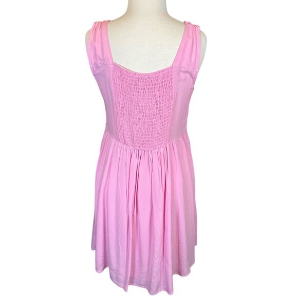 Love Fire Light Pink Crochet Top Mini Size XL NWT Double Lined Smock Back NWT - Picture 2 of 8